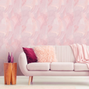 Misty Rose Abstract Brush Strokes Wallpaper