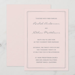 Misty Rose Blush Pink Wedding Invitations