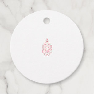 Misty Rose, Flush Mahogany, Decorative Design Favour Tags