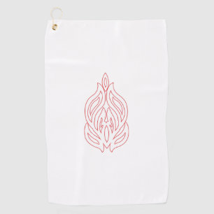 Misty Rose, Flush Mahogany, Decorative Design Golf Towel