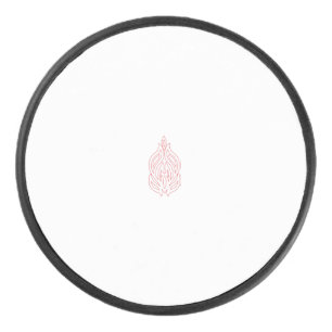 Misty Rose, Flush Mahogany, Decorative Design Hockey Puck