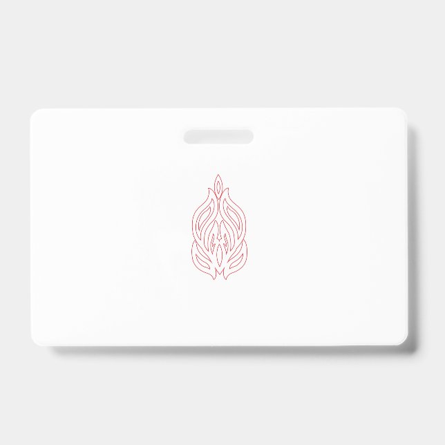 Misty Rose, Flush Mahogany, Decorative Design ID Badge (Front)