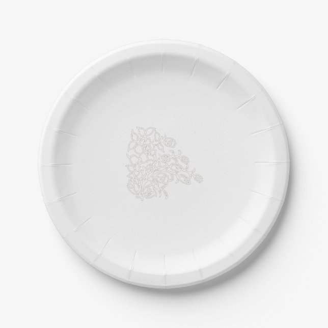 Misty Rose, Flush Mahogany, Decorative Design Paper Plate (Front)