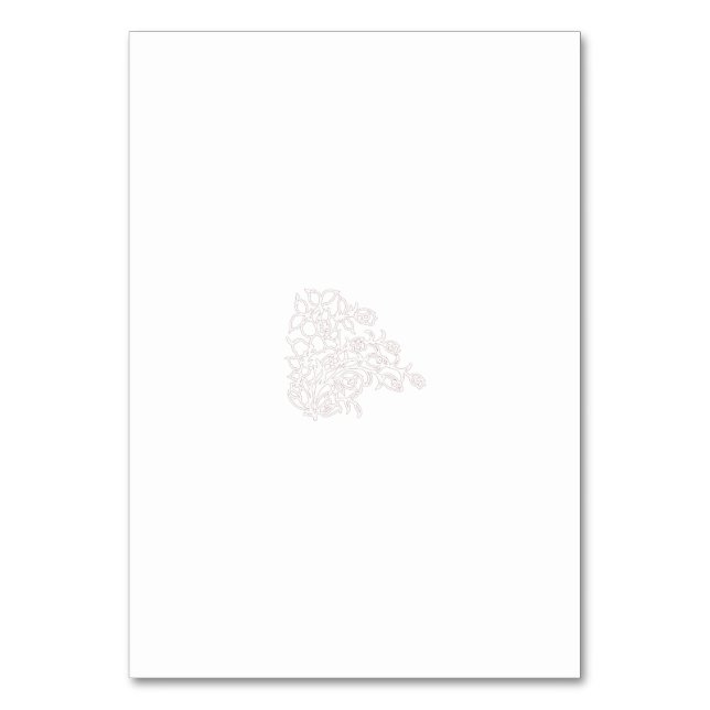 Misty Rose, Flush Mahogany, Decorative Design Table Number (Front)