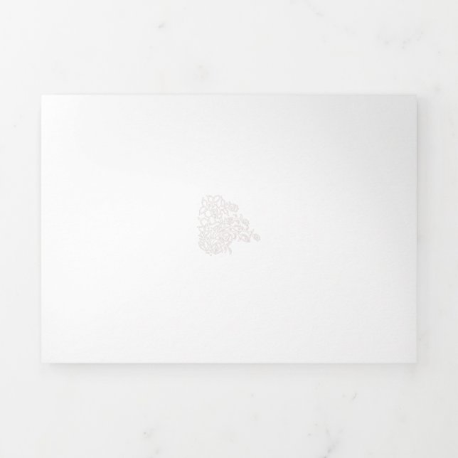 Misty Rose, Flush Mahogany, Decorative Design Tri-Fold Card (Cover)