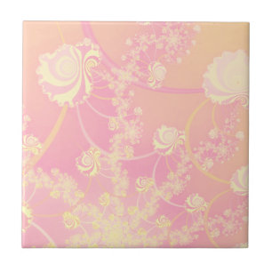 Misty Rose Pastel Pink Fractal Flower Tile