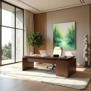 Misty Sage Abstract - Organic Modern Canvas Print