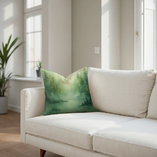 Misty Sage Abstract - Organic Modern Cushion