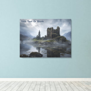 Misty Scottish Castle Ruins Canvas Print