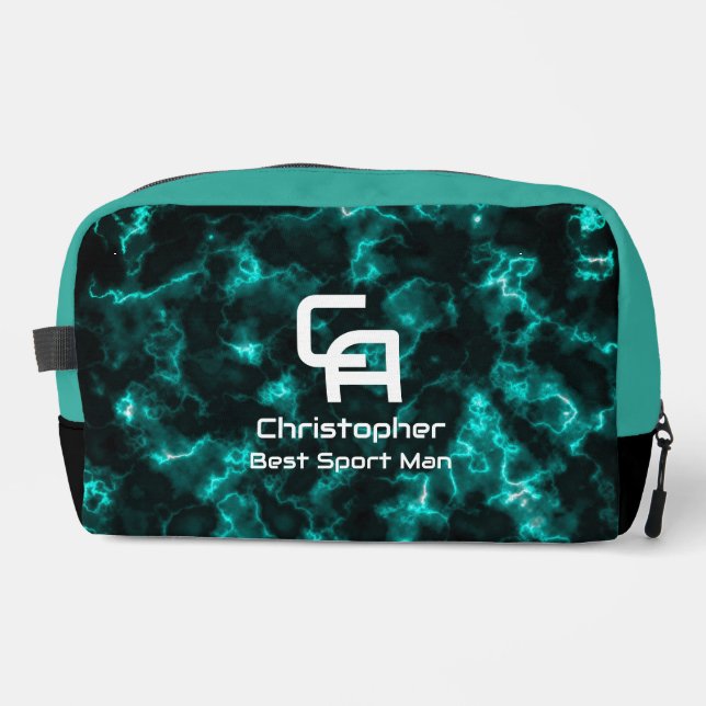 Misty Smoke Monogram Aqua Dopp Kit (Front)
