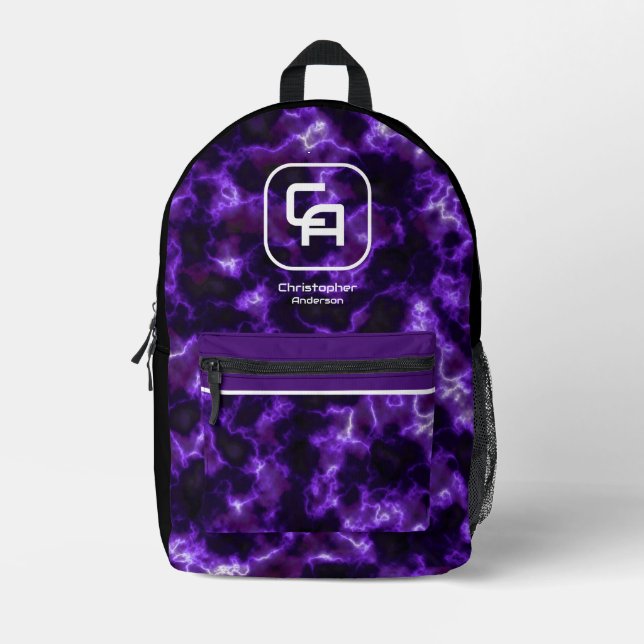 Misty Smoke Monogram Purple Printed Backpack (Front)