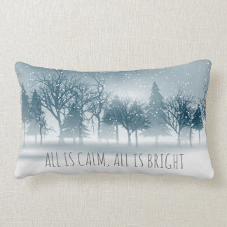 Misty Snowy Trees - Christmas Holiday Pillow