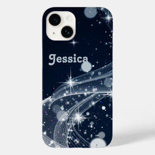 Misty Star Swirls and Custom Name Case-Mate iPhone 14 Case