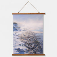 Misty Sunrise Beach with Pebble Path Art