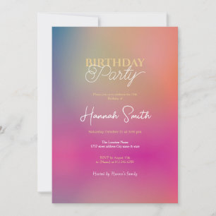 Misty Sunset Pink Gold Gradient Invitation