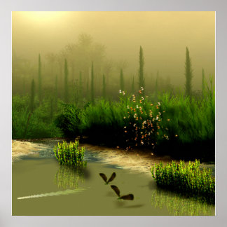 misty swamp poster
