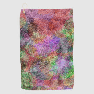Misty Swirls of Purples Greens Pinks Greys Colours Golf Towel