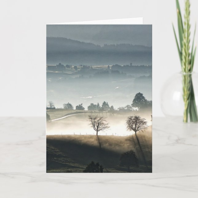 Misty Switzerland Countryside Landscape Card (Front)