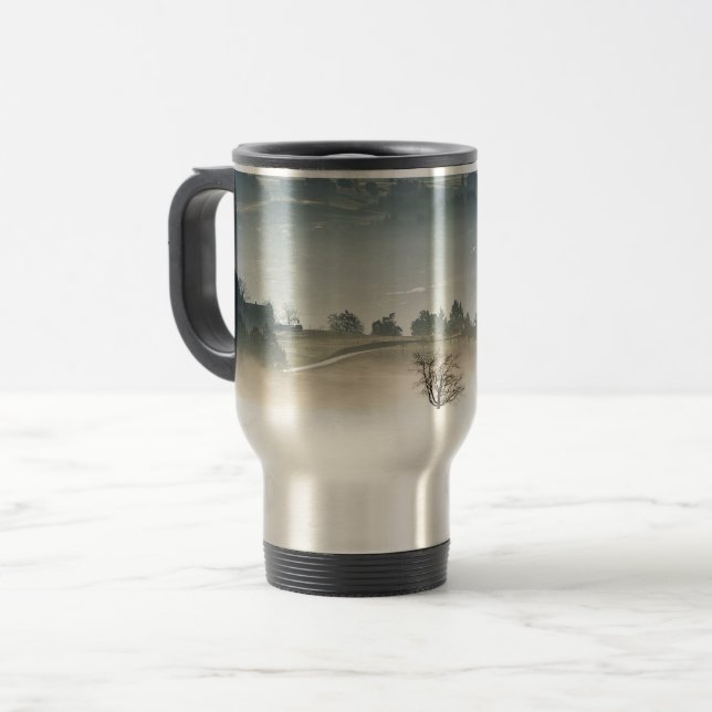 Misty Switzerland Countryside Landscape Travel Mug (Front Left)