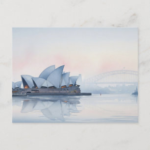 Misty Sydney Opera House Australia Postcard