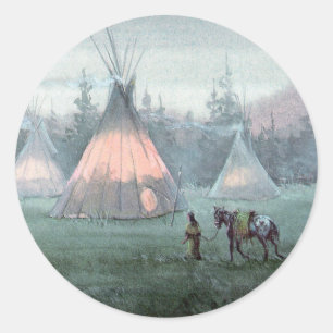 MISTY TIPI by SHARON SHARPE Classic Round Sticker