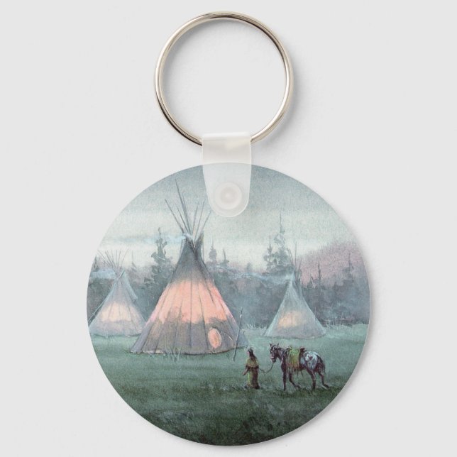 MISTY TIPI CAMP by SHARON SHARPE Key Ring (Front)