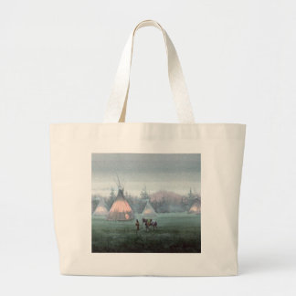 MISTY TIPI CAMP by SHARON SHARPE Large Tote Bag