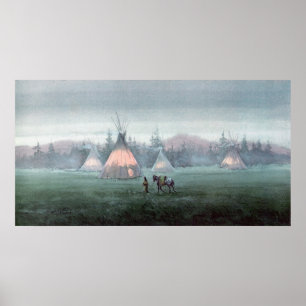 MISTY TIPI CAMP by SHARON SHARPE Poster