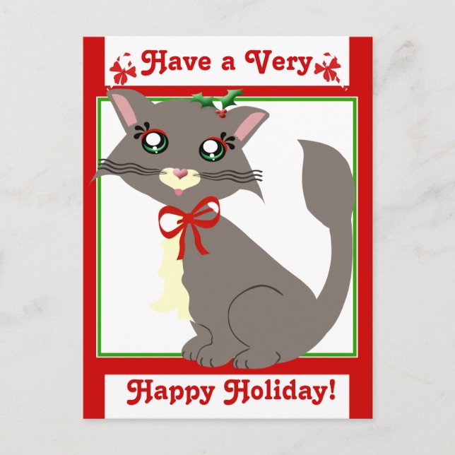 Misty Toon Kitty Holiday! Postcard (Front)