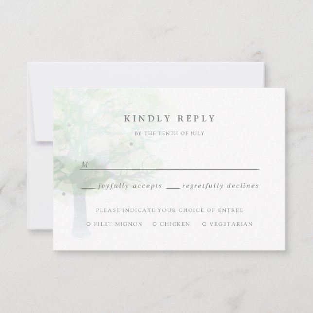 Misty tree RSVP card (Front)