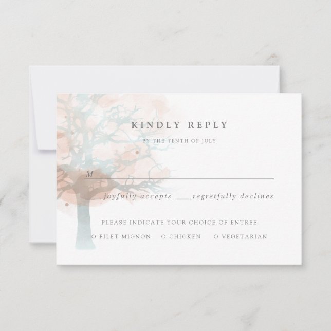 Misty tree RSVP card (Front)