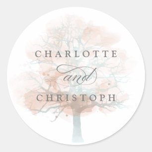 Misty tree wedding envelope seals