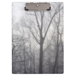 Misty Trees Grey Woodland Clipboard