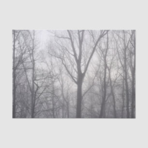 Misty Trees Grey Woodland Tissue Paper