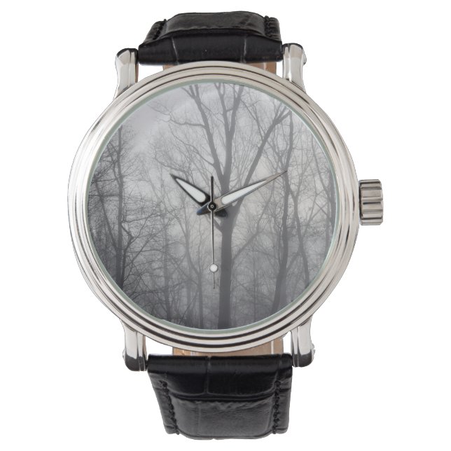 Misty Trees Grey Woodland Watch (Front)
