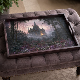 Misty Twilight Gothic Castle Forest Decoupage Tissue Paper