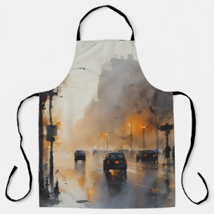 Misty Urban Evening  Apron