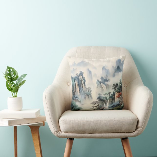 Misty Valley Mountains Cushion (Chair)