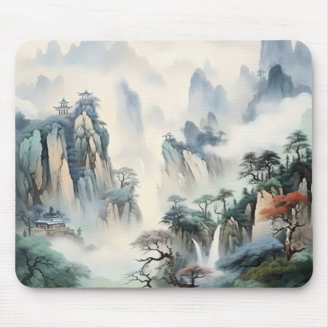 Misty Valley Mountains Mouse Mat (Front)
