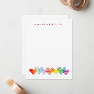 Misty Watercolor Hearts Personalised  Card