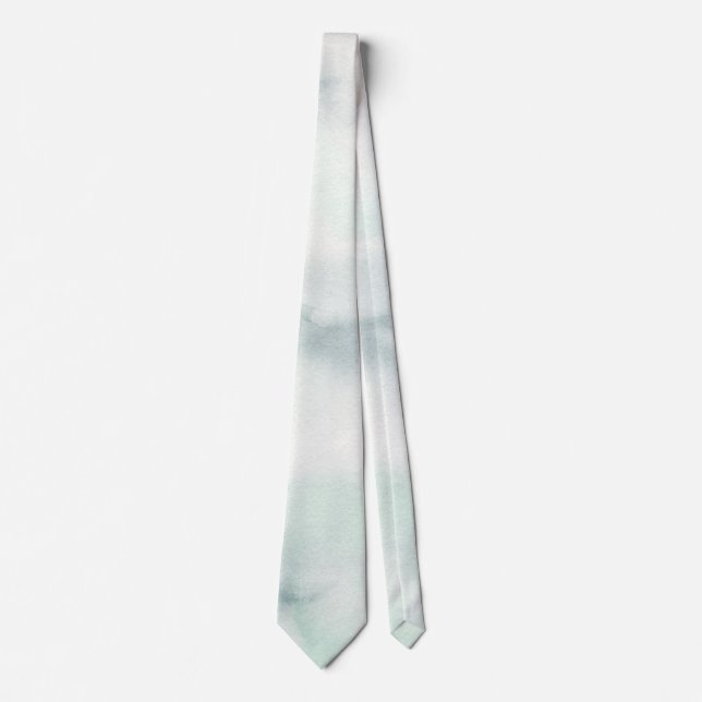 Misty Watercolor Ocean Tie (Front)