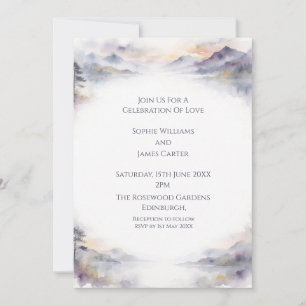 Misty Watercolour Wedding Invitation