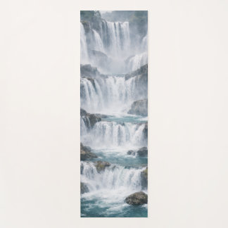 Misty Waterfall Landscape Yoga Mat
