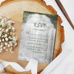 Misty Waterfall Nature Wedding RSVP Card