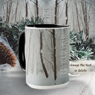 Misty winter forest mug