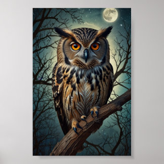 Mistyc owl head poster