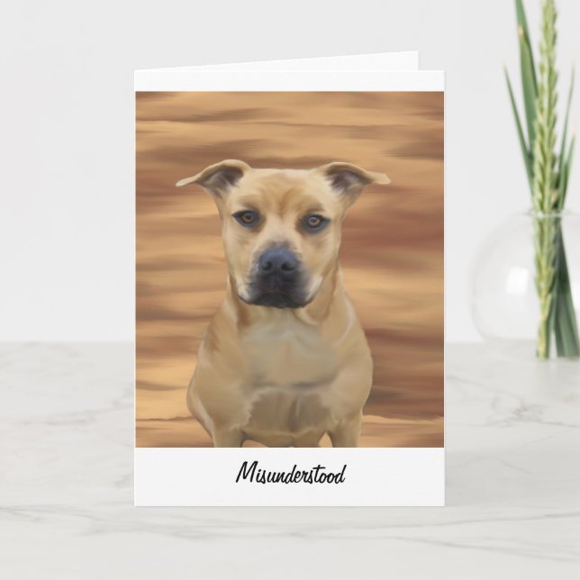 Misunderstood Pit Bull Terrier Inmate Greeting Card (Front)