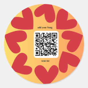 Mit individuellen persönlichen Song per QR-Code Classic Round Sticker