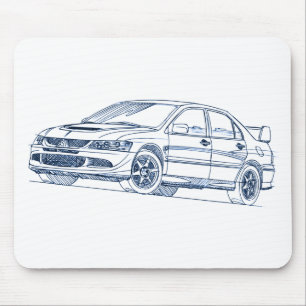 Mit Lancer Evo 8 VIII 2004 sketch Mouse Mat