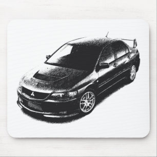 Mit Lancer Evo IX streaked Mouse Mat